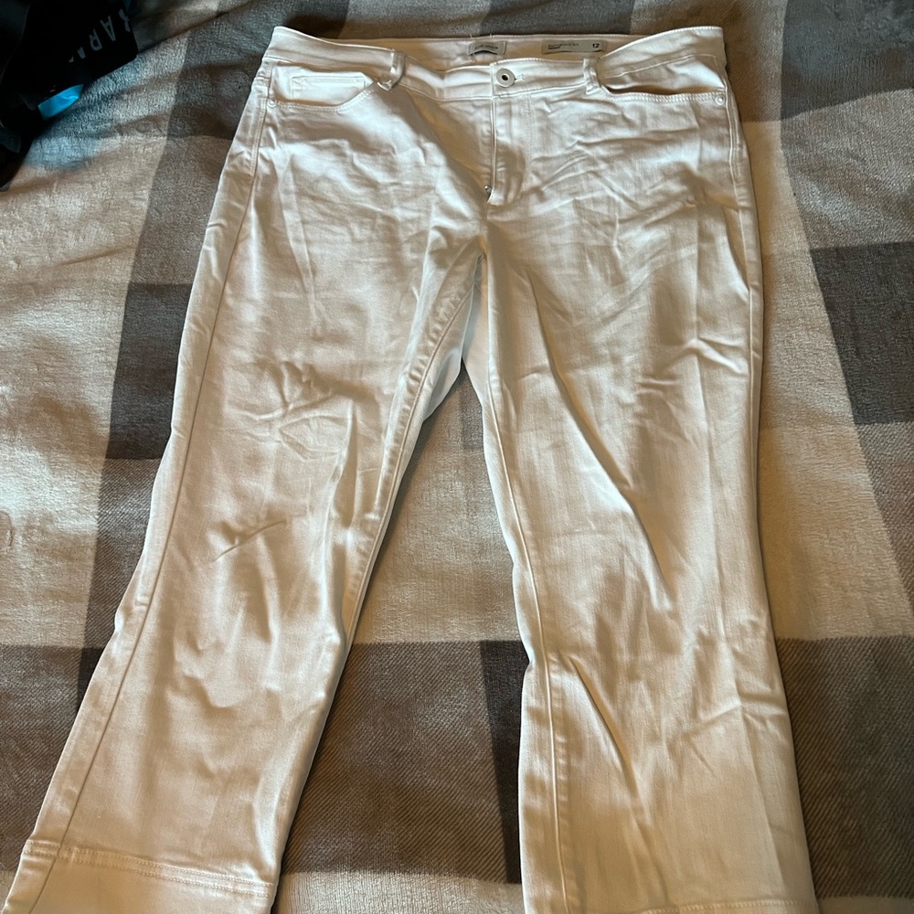 J Jill white denim cropped jeans